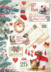 STAMPERIA A4 Rice Paper Christmas Let it Snow DFSA4614